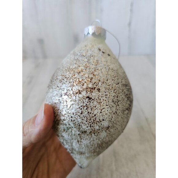 Speckled brown white teardrop ornament glass Xmas tree - Picture 2 of 8